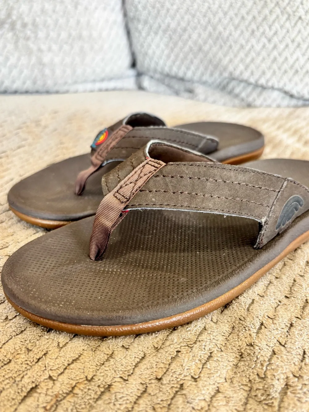 Rainbow Sandals Classic Leather Flip Flops Youth 4/5 (Fits Women 5.5 - 6)